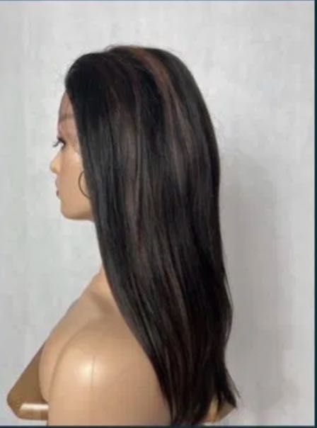 Brazowa cieniowana peruka wlosy naturalne ludzkie 100%