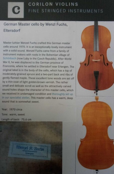 Bom violoncelo alemão, com certificado.