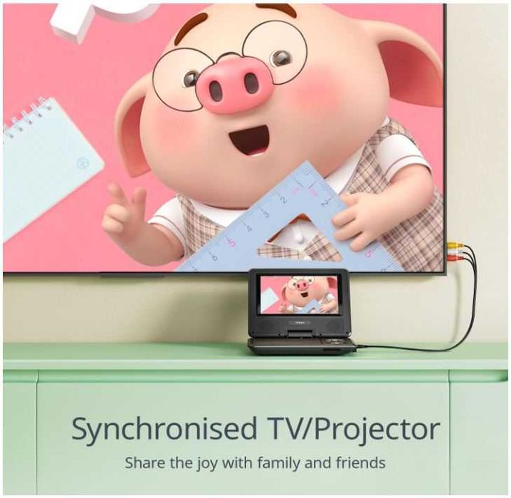 Przenośny samochodowy odtwarzacz DVD USB kart SD z obrotowym ekranem