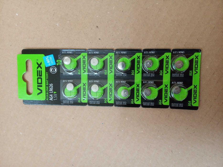 Батарейка Videx Alkaline АG4 LR626 в блістері 10 батарейок