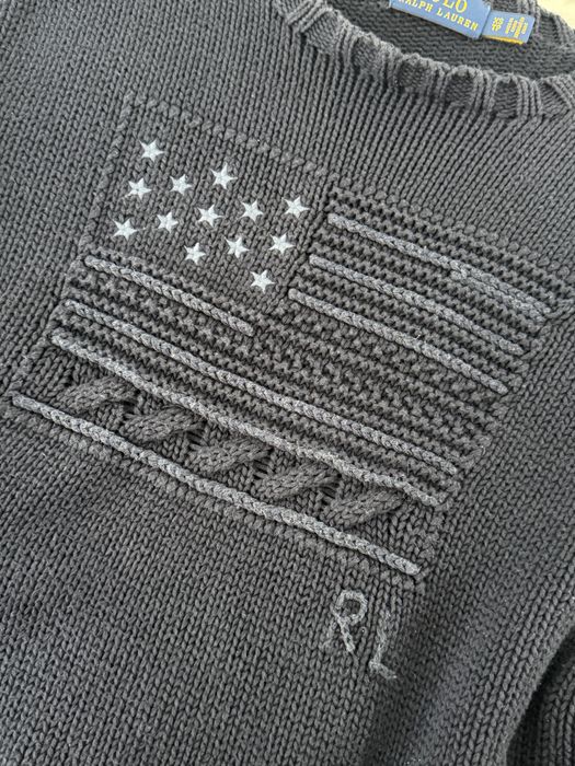 vintage sweter ralph lauren USA flaga