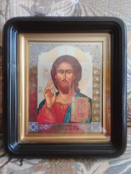 Икона Господь Вседержитель Иисус Христос 291х253х43 мм