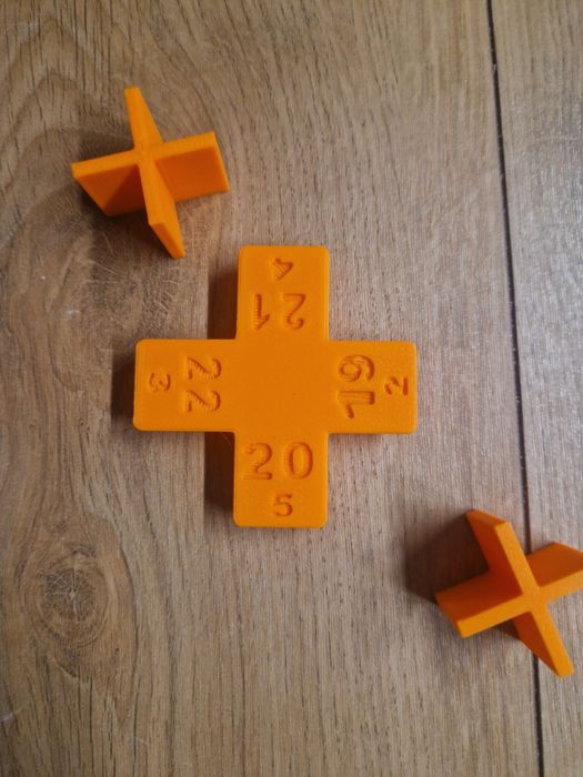 Krzyżyki z grubościami i odległościami do blende