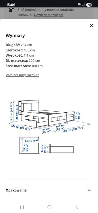 Łóżko IKEA Brimnes
