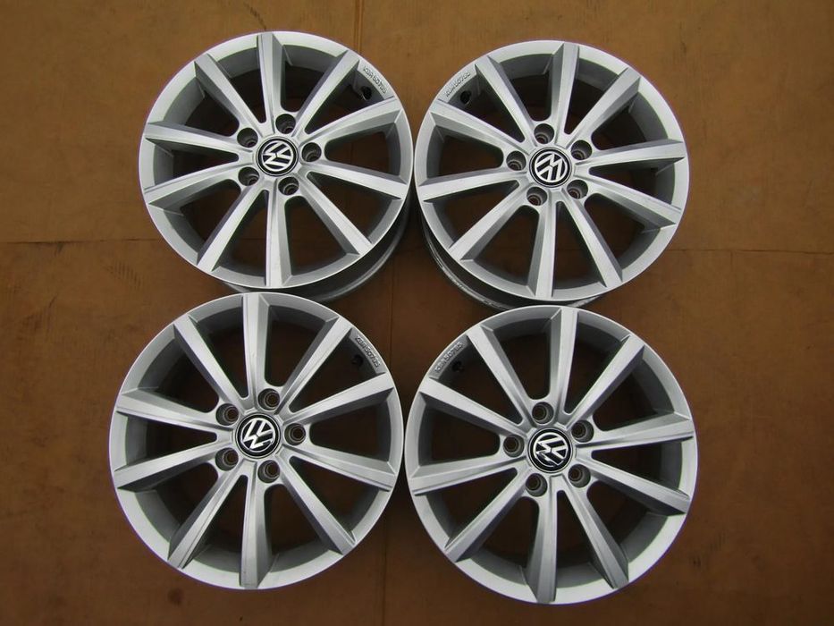 4x felgi aluminiowe 16 vw touran caddy jetta golf v vi vii 5 6 7 skoda octavia ii iii 6 j 5x112 et48 / 5g0071496b