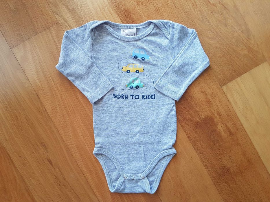 Body de algodão de manga comprida 12 meses