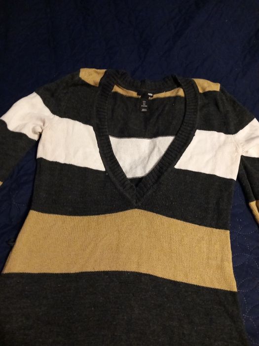 Długi sweterek w paski h&m roz. S