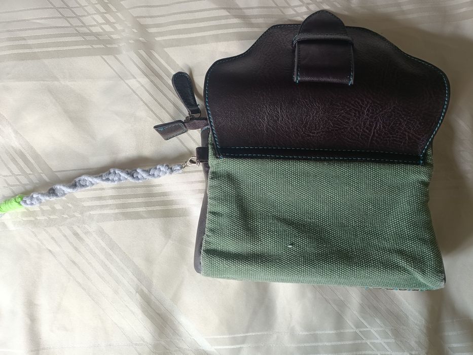 Bolsa  Retro em pele sintética e tecido