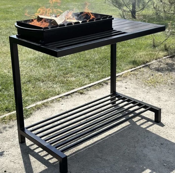 Мангал з столиком лофт |  Мангал, Барбекю, Гриль | Мангал на колесиках