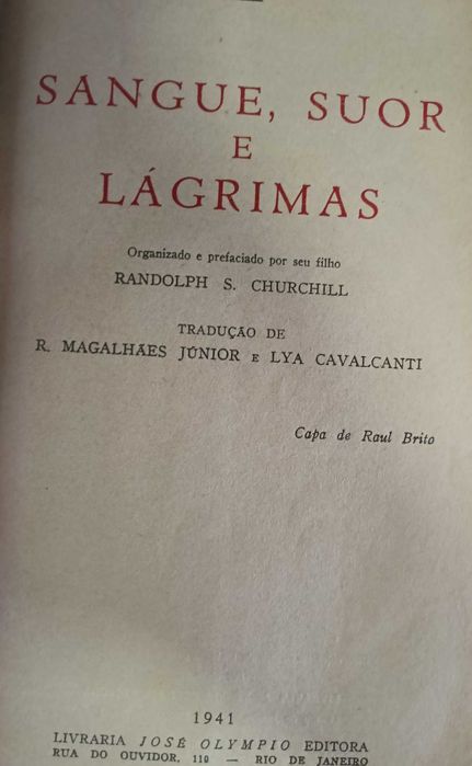 Livro de 1941 Sangue suor e Lagrimas