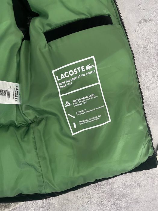 Жилетка Lacoste чорна чоловіча, утеплена, нова — S–XXL