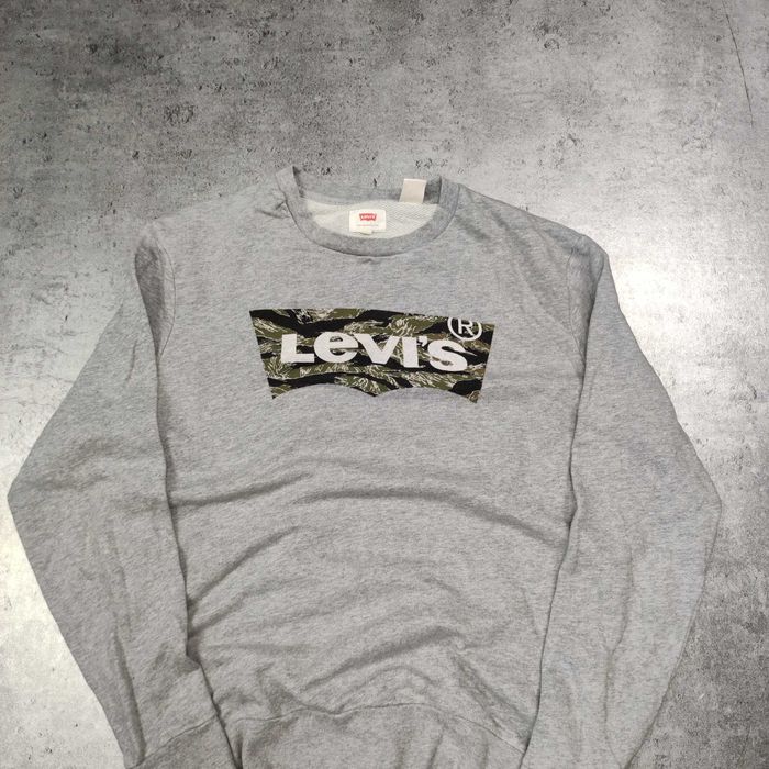 MĘSKA Bluza Bawełna Elegancka Moro Camo Levis PREMIUM Szara bez Kaptur