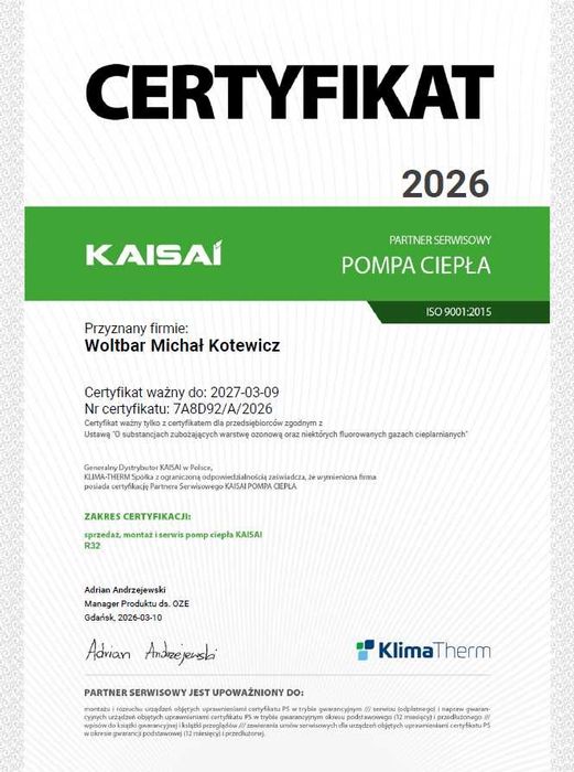 Pompa ciepła Kaisai Arctic 8 kW Split - z montażem w DOBREJ cenie!