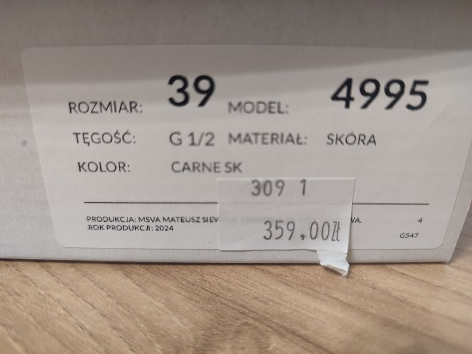 Buty damskie skórzane rozmiar 39