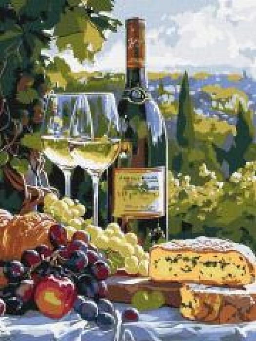 Malowanie po numerach - Smak chardonnay 30x40cm Ideyka pudełko,