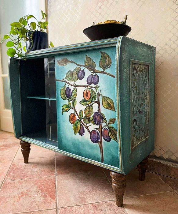 Komoda styl boho/vintage, farby kredowe ręczne malowana przez artystkę