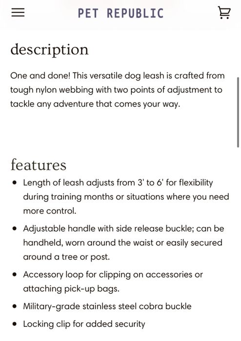 Wolf Republic smycz dla psa Scout