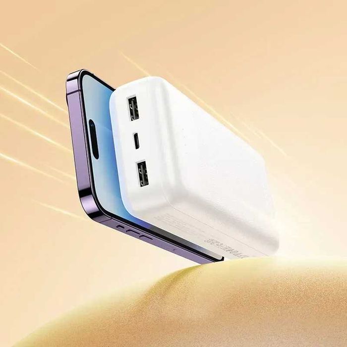 ПавербанкHOCO J163A 20000mAh з вбудованими кабелями  2USB