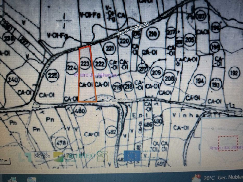 Terreno Rustico Inserido em zona de campo, localizado na periferia da Localidade
