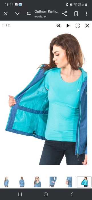 Outhorn Kurtka damska DWR Tech Pro 3000 HOL18-KUD601 niebieska