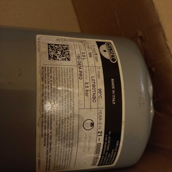 Бак расширительный Zilmet OEM-PRO  No564 4л, 8 бар, 1/2"