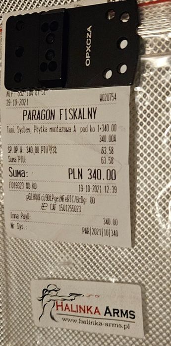 Plytka Toni System pod kolimator do CZ75