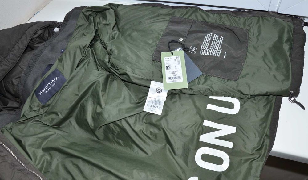 Мужская легкая куртка Marc O'Polo L XL с капюшоном осень демисезон хаки зеленый Б/у