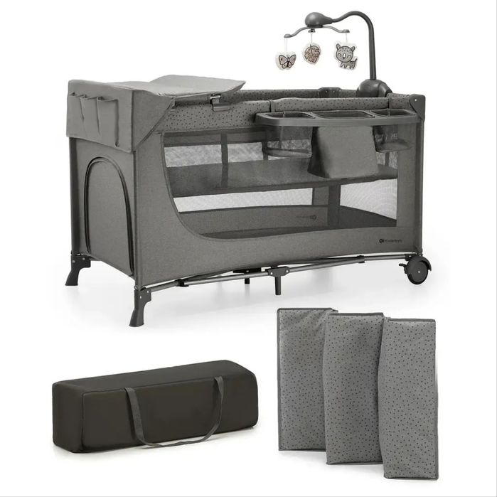 Ліжко-манеж з пеленатором Kinderkraft Joy 2 Dark Grey
