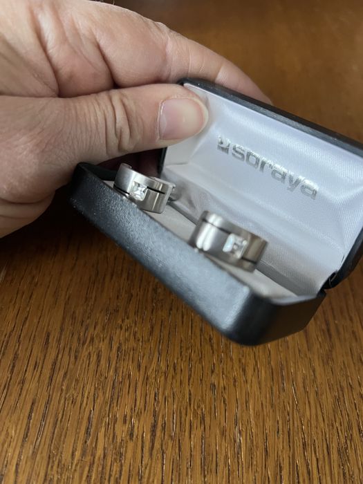 Spinki do mankietów srebrne SORAYA z kryształkami swarovski
