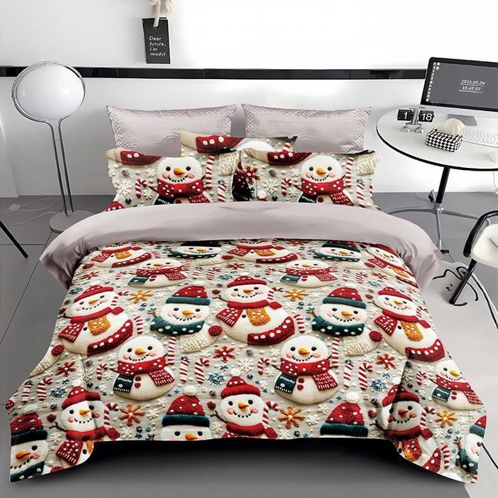 На подарунок! Новорічна святкова постільна білизна постель фланель 5D