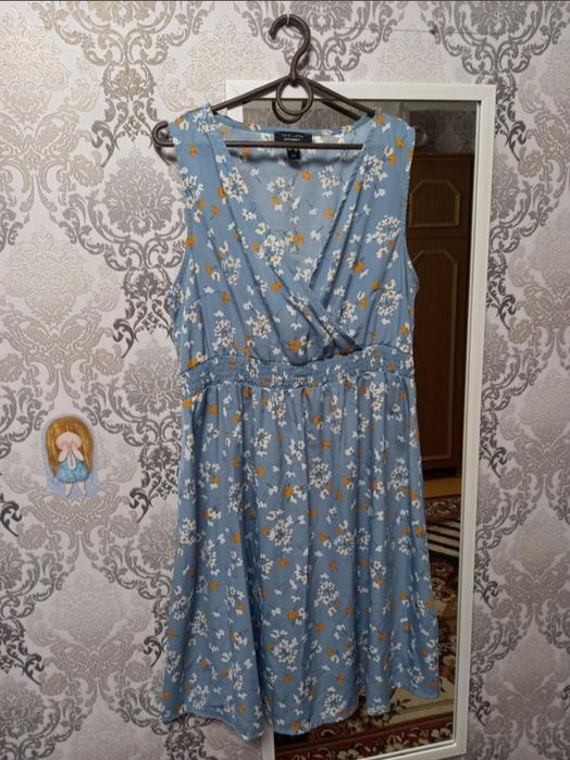 Сарафан літній сукня плаття у смужку в квіти на резинці для вагітних