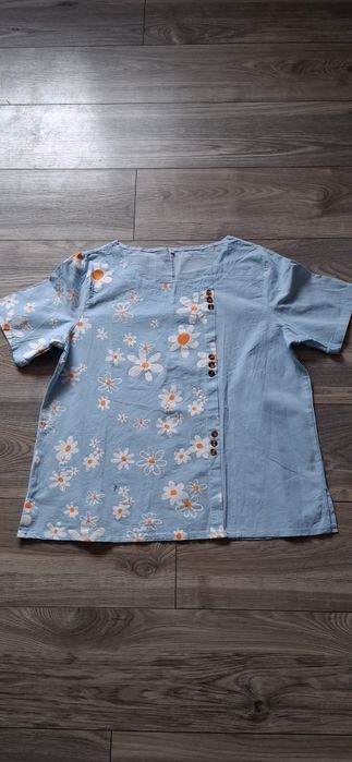 TEMU XXL/46 bluzka jasno błękitna na wiosnę/lato jak nowa