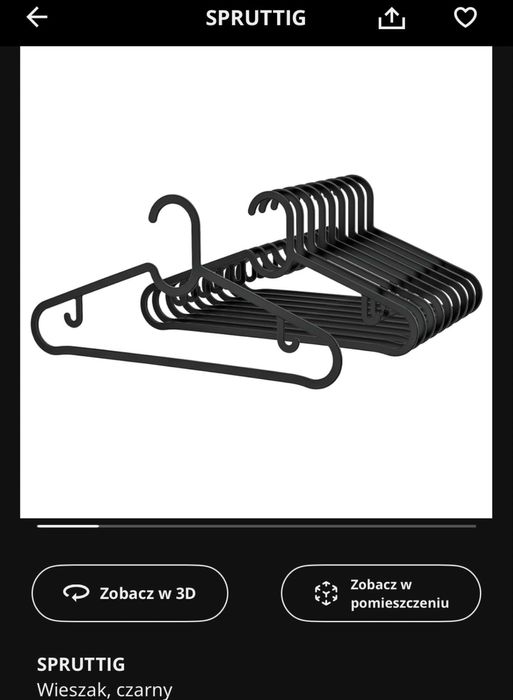 Wieszaki na ubrania IKEA Spruttig 40 szt.