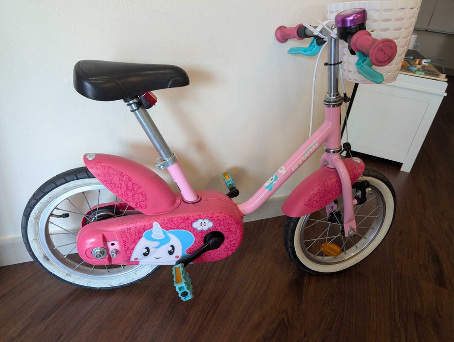 Bicicleta 14 Polegadas Criança Btwin Unicorn 3-5 anos