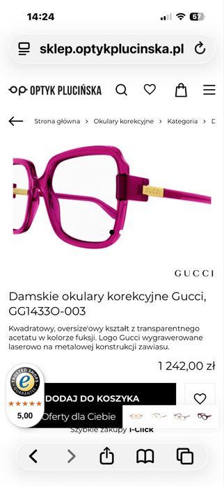 Gucci oprawki korekcyjne
