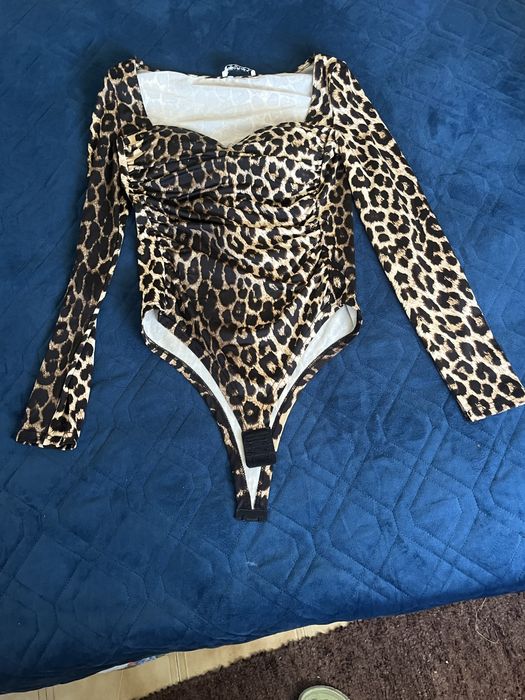Body leopardo de manga comprida