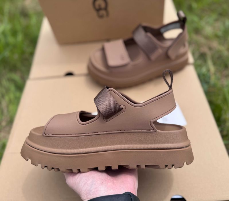 ‼️Останні Розміри‼️Оригінал / Босоніжки UGG Goldenglow Sandals Brown / Сандалі Угг / Уггі / Босоножки Угги