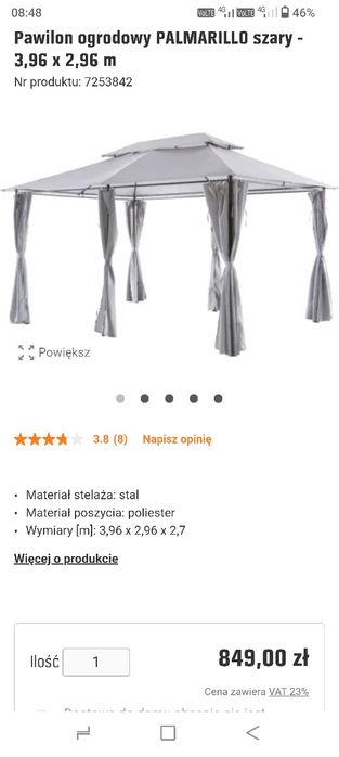 Pawilon ogrodowy  palmarilllo