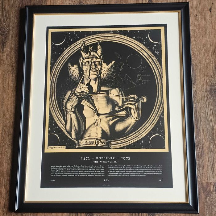 Stanisław Szukalski grafika "Kopernik" + certyfikat