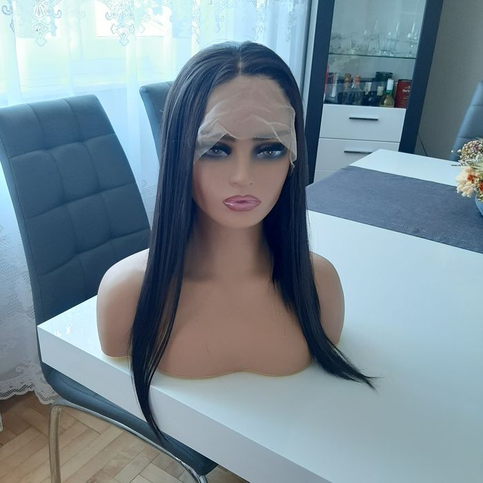 Peruka lace front ciemny brąz 40 cm