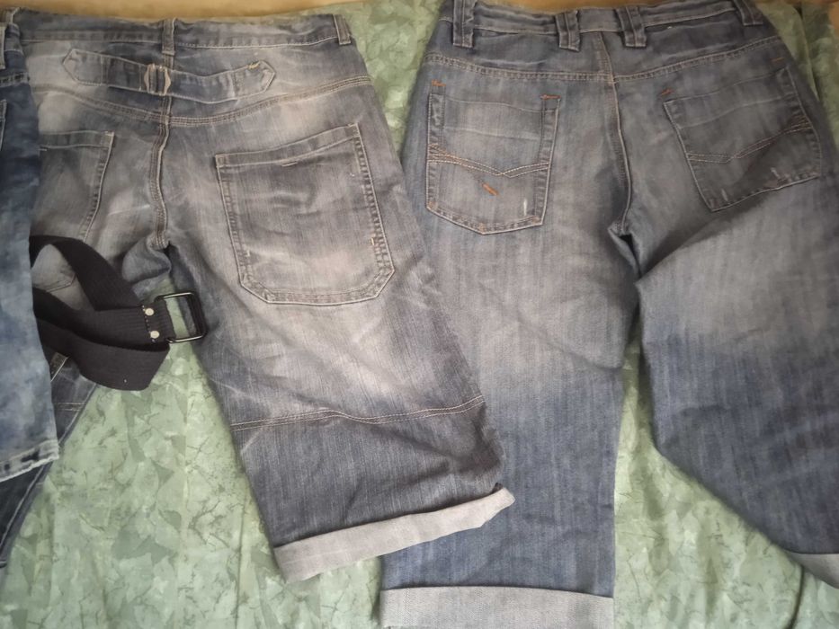 3 pary spodenki męskie jeans pas ok 80
