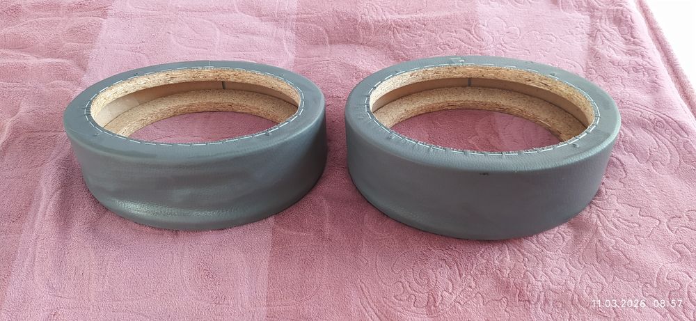 Подиум динамика ОВАЛ (2шт) высокий серый кожзам .