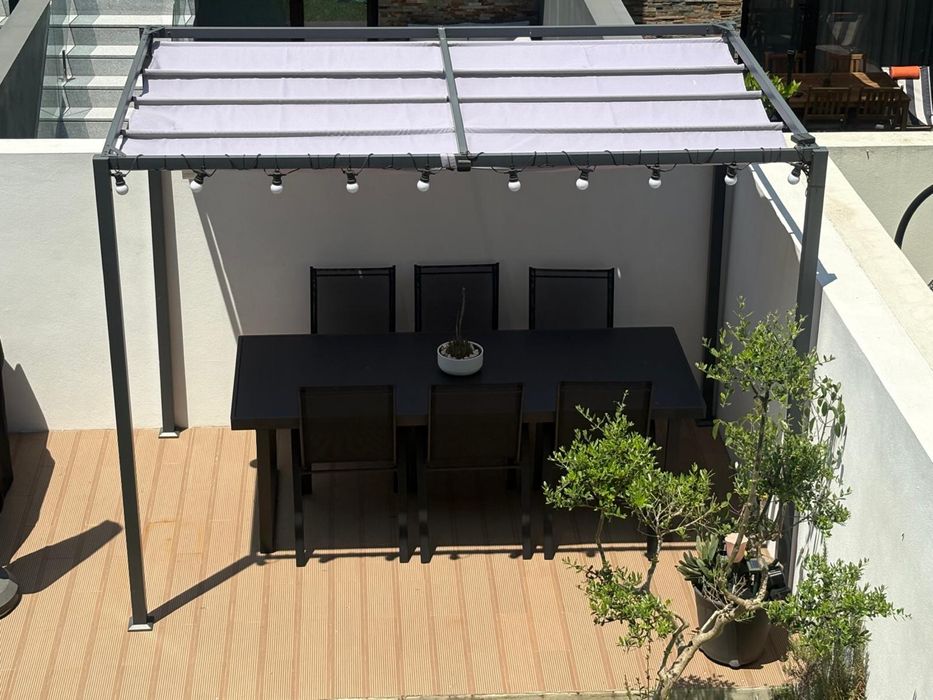 Mesa de Refeição para Exterior/Jardim (Mesa) - cinz esc, 224x93 cm
