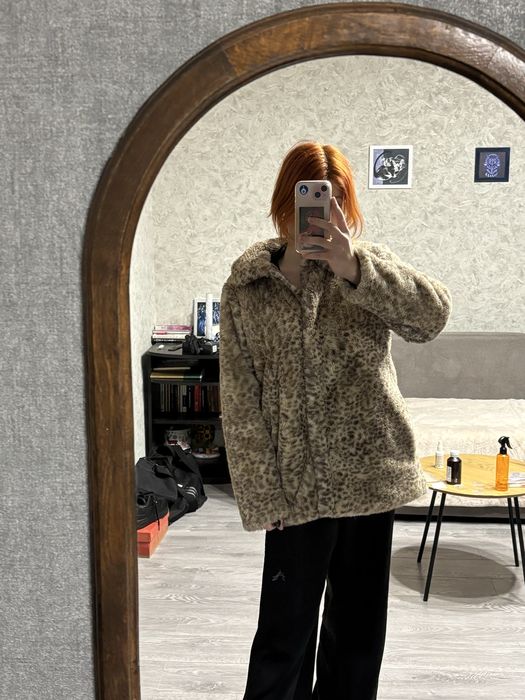 Bimbo леопардовая шуба из эко меха шубка y2k S женская