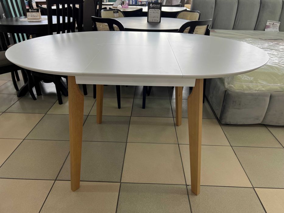 Стіл Марс Д100+40 кухонний круглий розкладний буковий на кухню бук