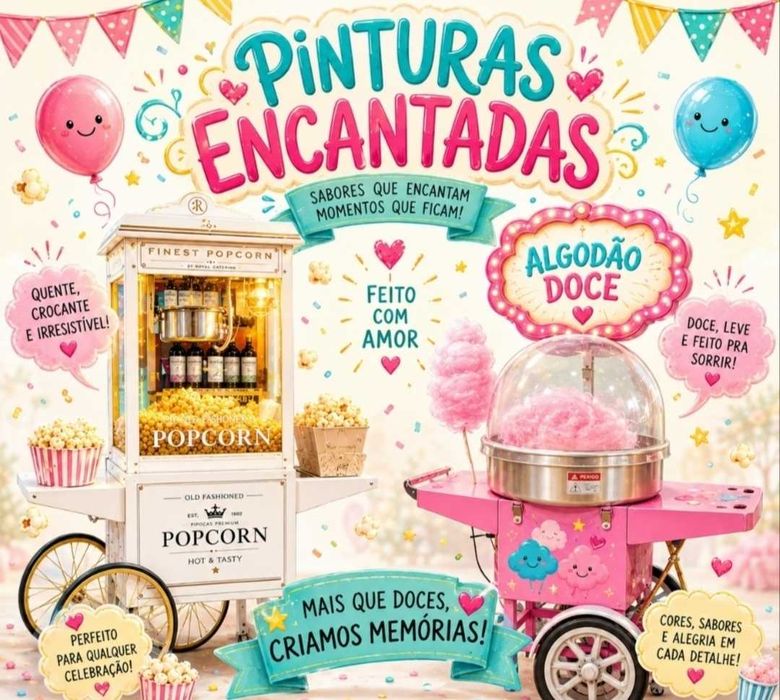 Animação infantil, pinturas faciais,jogos,modelagem de balões ,máquina de pipocas,algodão doce e muito mais