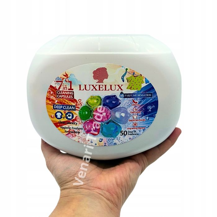 Perfumowane Kapsułki do Prania 7w1 LUXELUX 50 szt Zapachowe