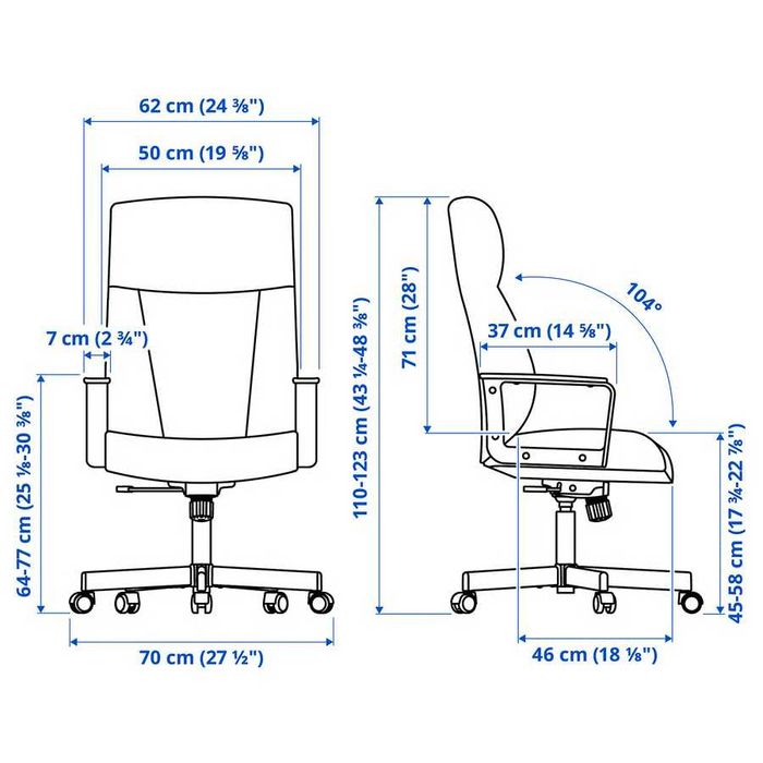 Krzesło biurowe IKEA MILLBERGET czarne
