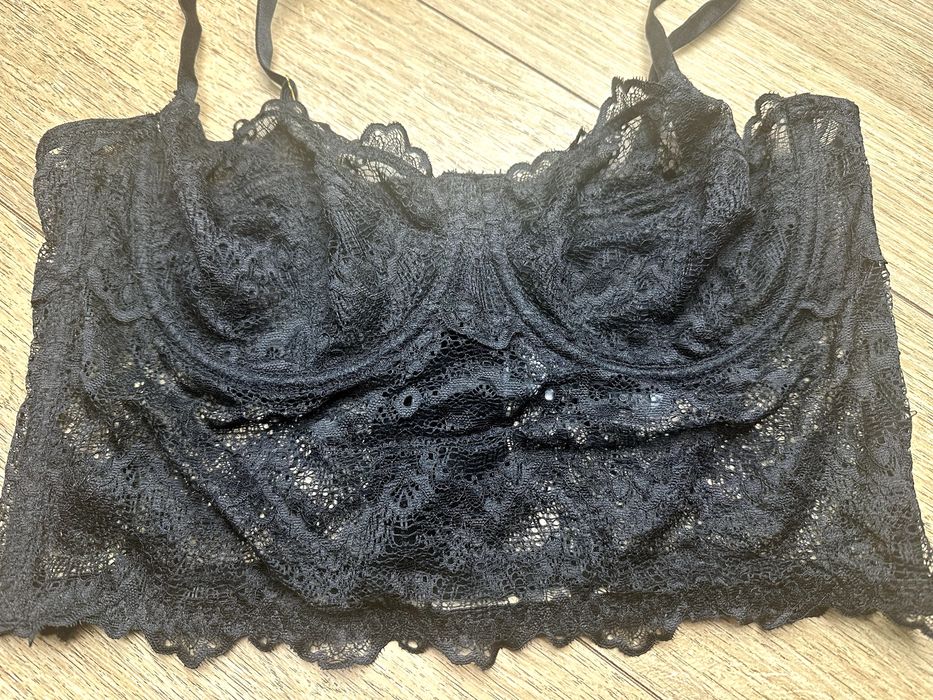 Asos czarny koronkowy piękny 85 B