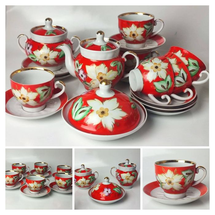 Zestaw porcelanowy do herbaty Baranówka 70-ch lat